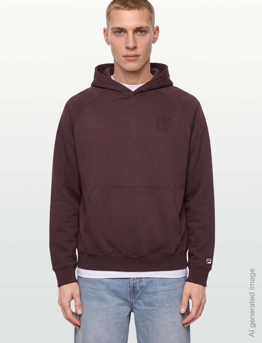 FILA - SORAGA oversized raglan hoodie - huvtröjor - fudge - 3