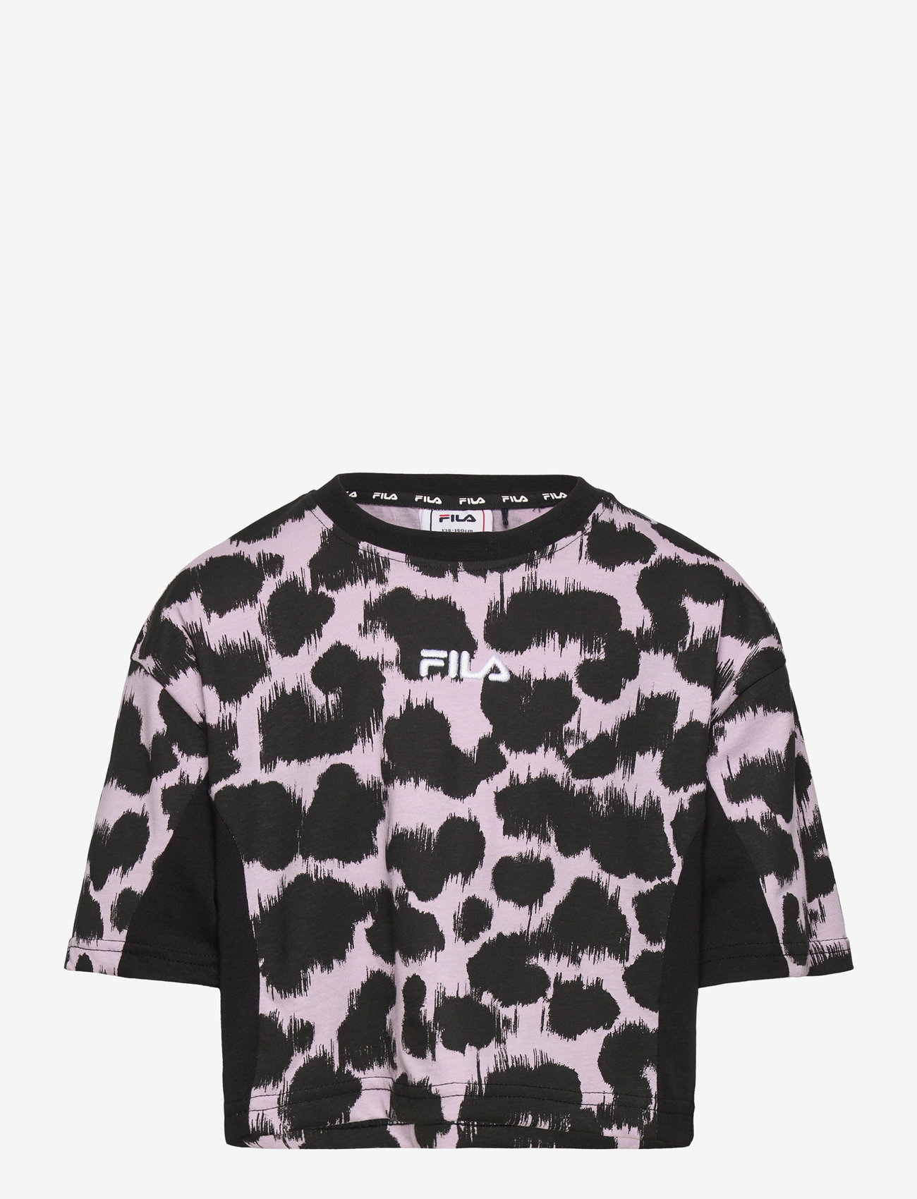 FILA - BAD AROLSEN cropped wide tee - black leo ikat aop-black - 0