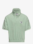TABEN-RODT toweliing knit polo - SILT GREEN