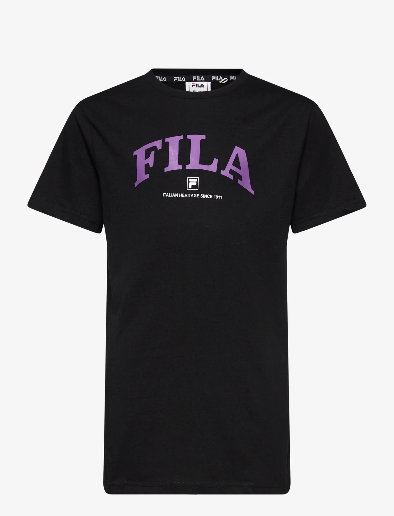 FILA - LATHEN graphic tee dress - kortärmade t-shirts - black - 0