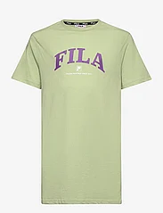 FILA - LATHEN graphic tee dress - kortärmade t-shirts - smoke green - 0