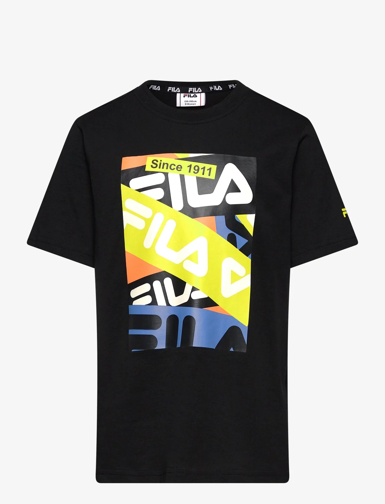 FILA - LEGDE graphic tee - kortärmade t-shirts - black - 0