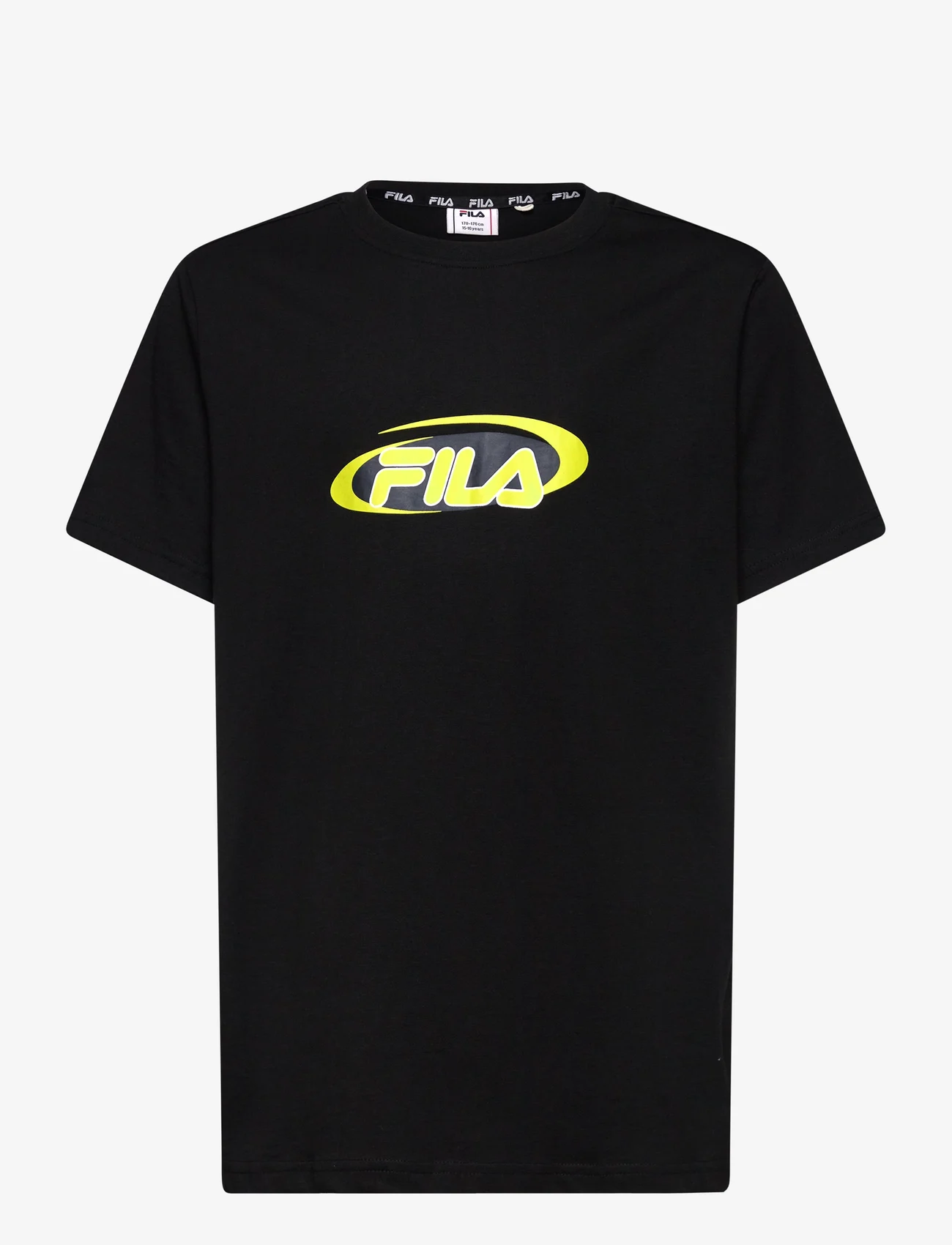 FILA - LEGDEN graphic tee - kortärmade t-shirts - black - 0