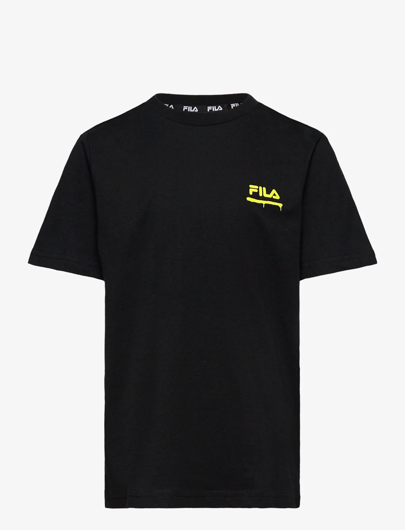 FILA - LEGAU graphic tee - kortärmade t-shirts - black - 0