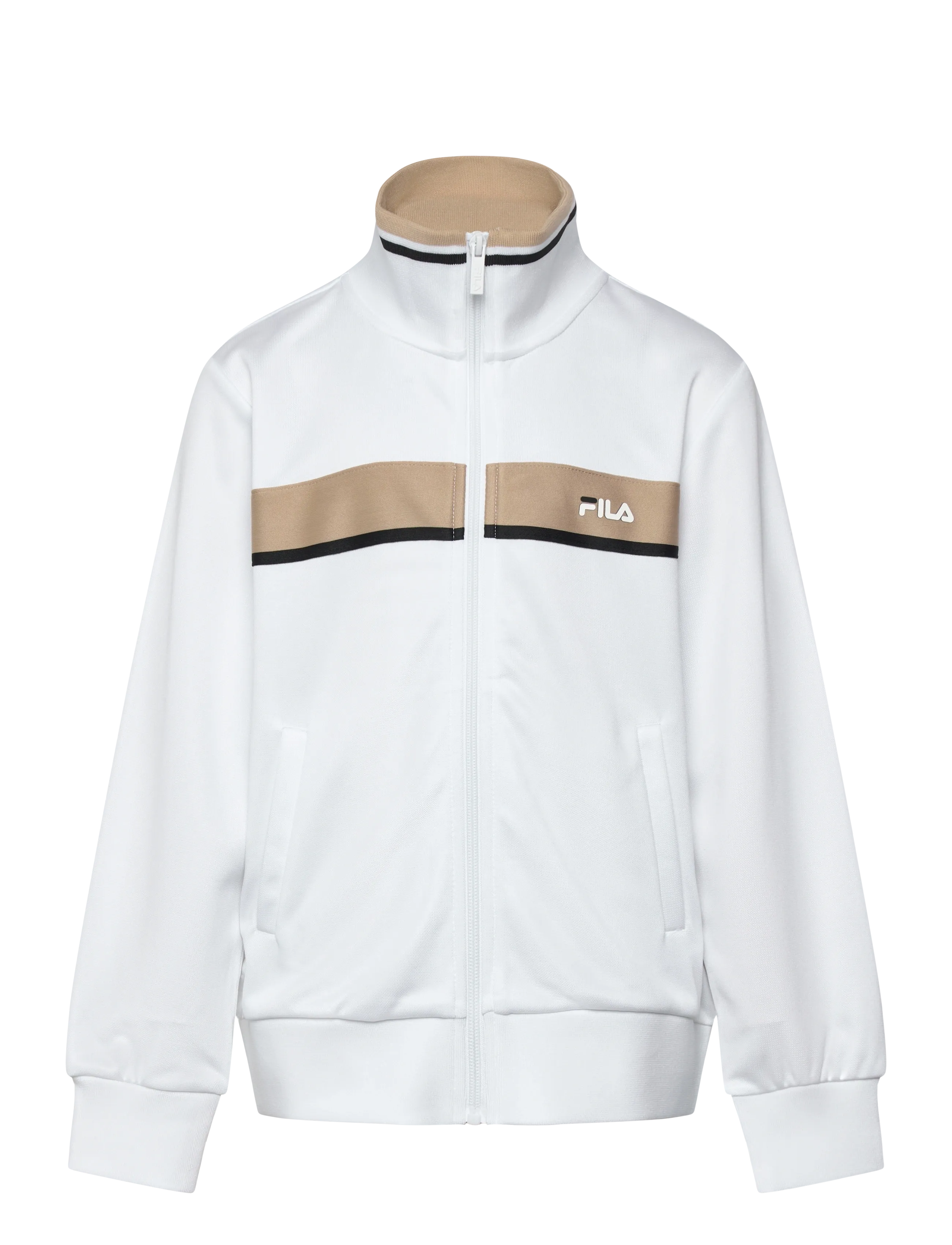 FILA Campasso Regular Taped Track Jacket, 170-176, White, Sweatshirts & Hættetrøjer > Sweatshirts, Børn