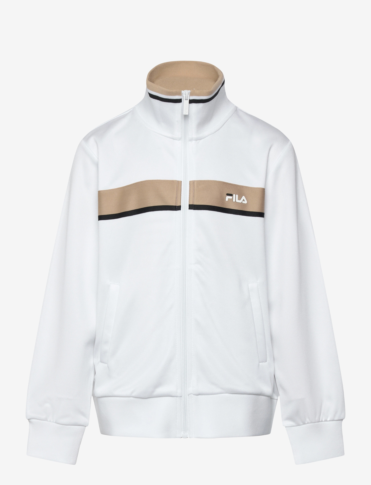 FILA - CAMPASSO regular taped track jacket - sweatshirts - bright white-white pepper - 0