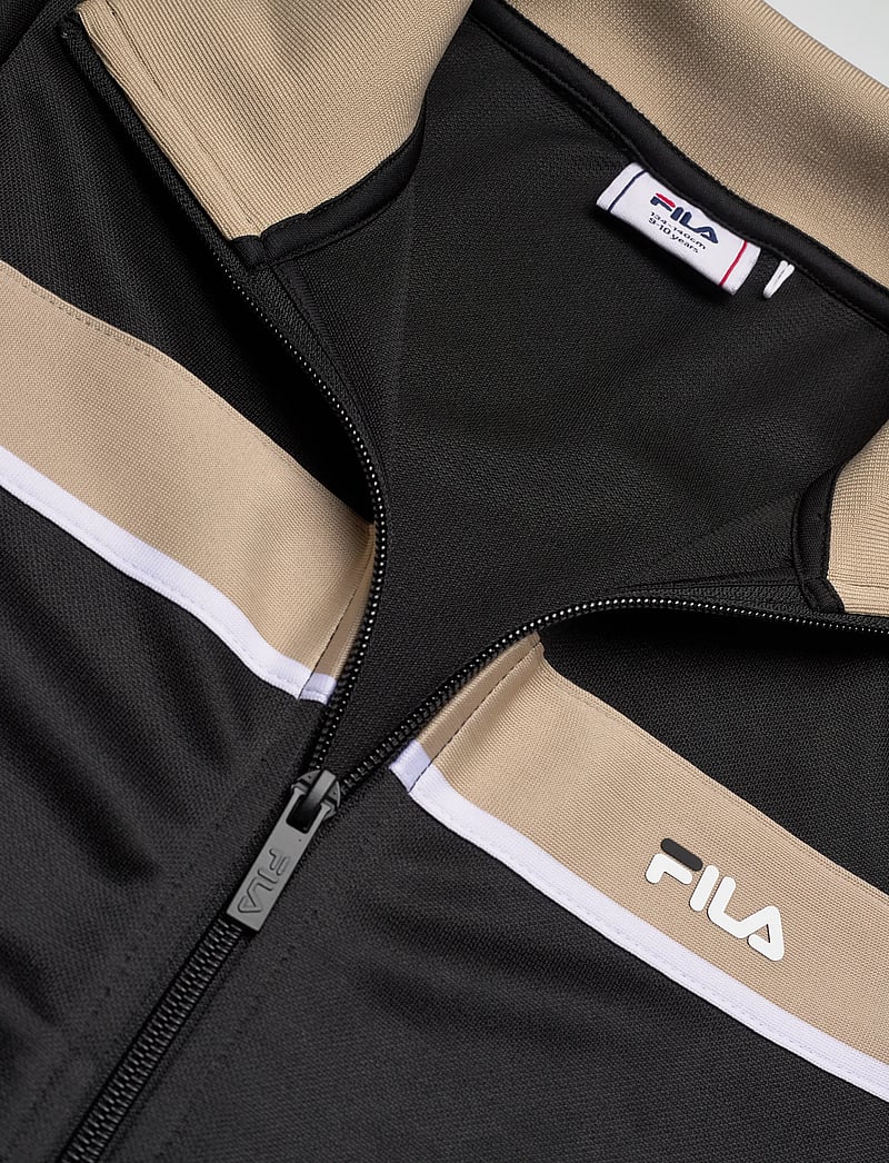 FILA - CAMPASSO regular taped track jacket - sweatshirts - black-white pepper - 2