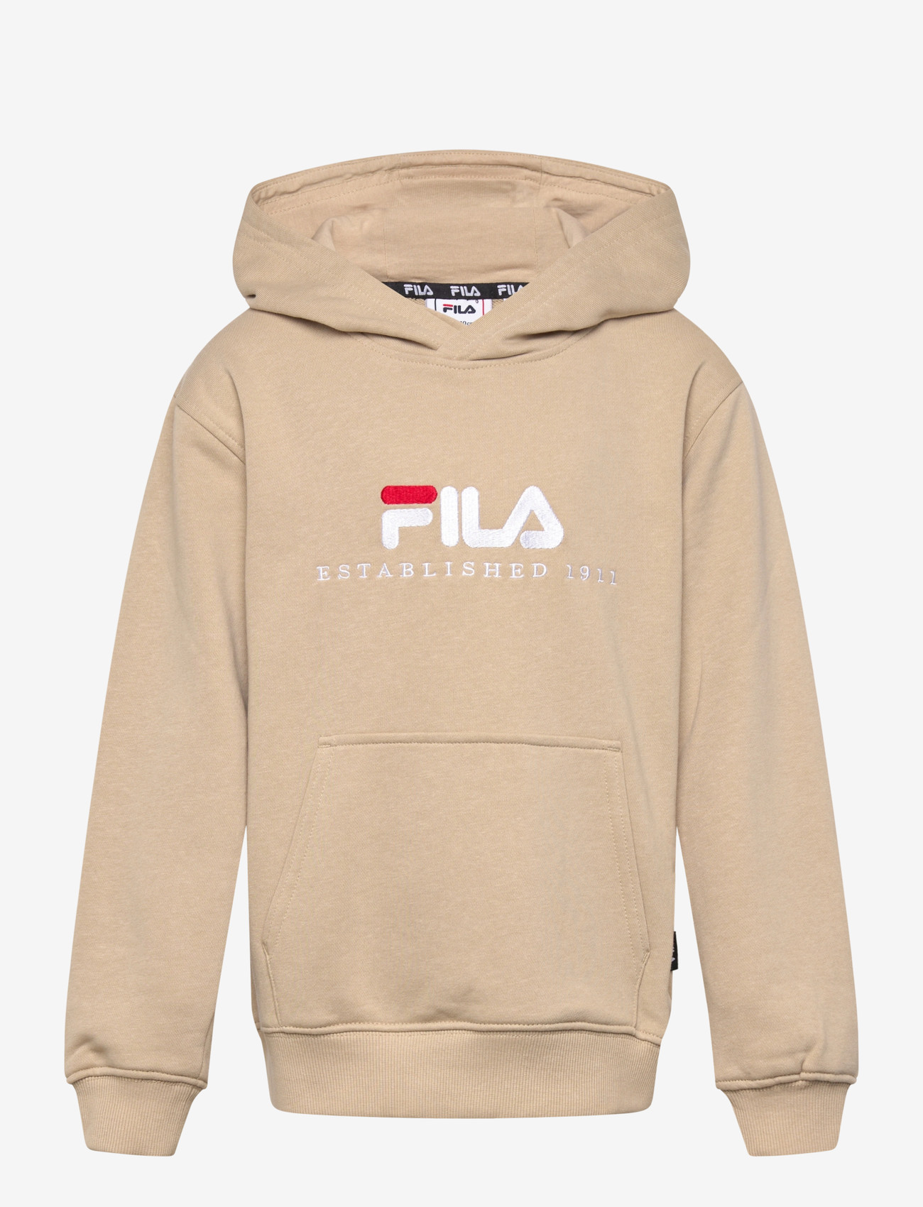 FILA - CARISIO regular logo hoodie - hættetrøjer - white pepper - 0
