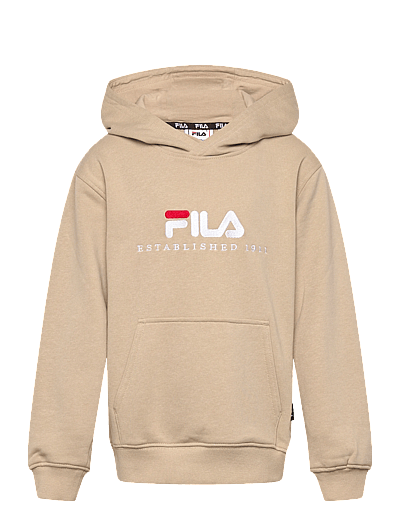 FILA CARISIO regular logo hoodie - Sweatshirts - WHITE PEPPER / beige