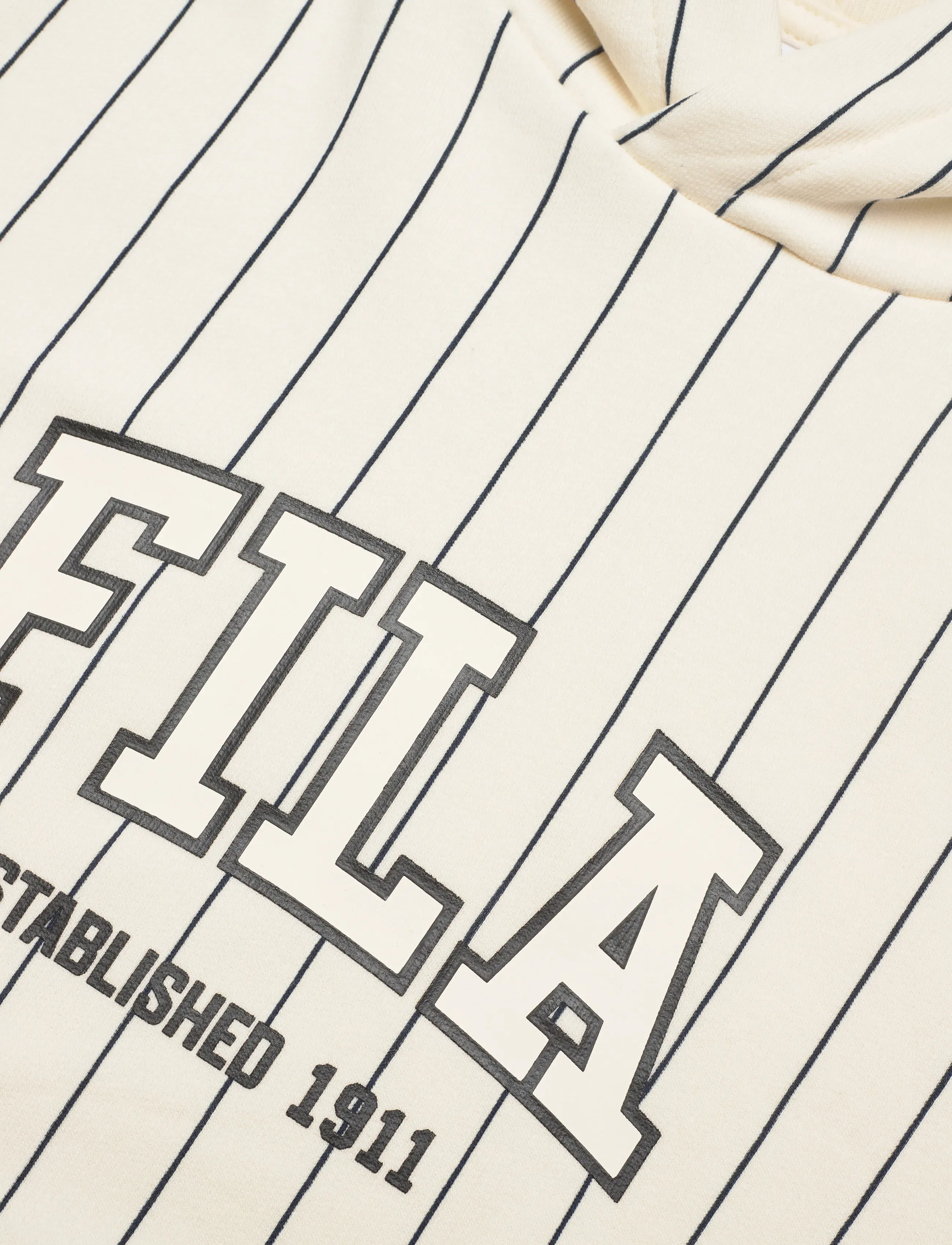 FILA - RIFREDI relaxed graphic pinstriped hoodie - hættetrøjer - egret / black iris striped (2/1) - 2