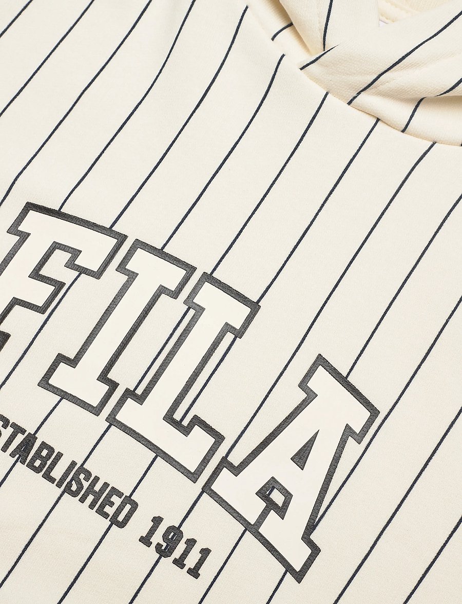 FILA - RIFREDI relaxed graphic pinstriped hoodie - kapuzenpullover - egret / black iris striped (2/1) - 2