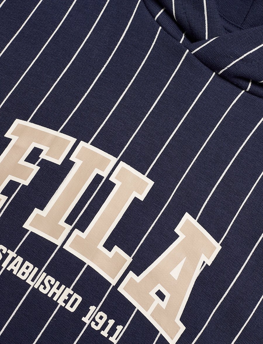 FILA - RIFREDI relaxed graphic pinstriped hoodie - kapuzenpullover - black iris / egret striped (2/1) - 2