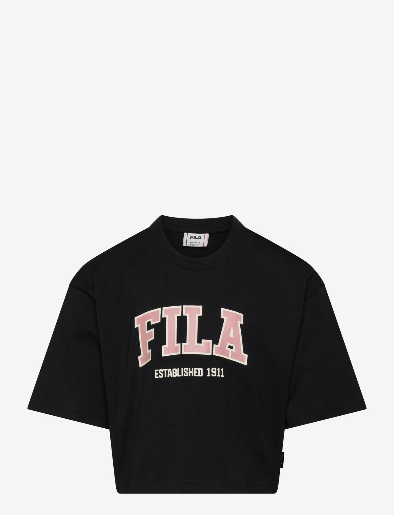 FILA - RIFREDI boxy cropped graphic t-shirt - kortärmade t-shirts - black - 0