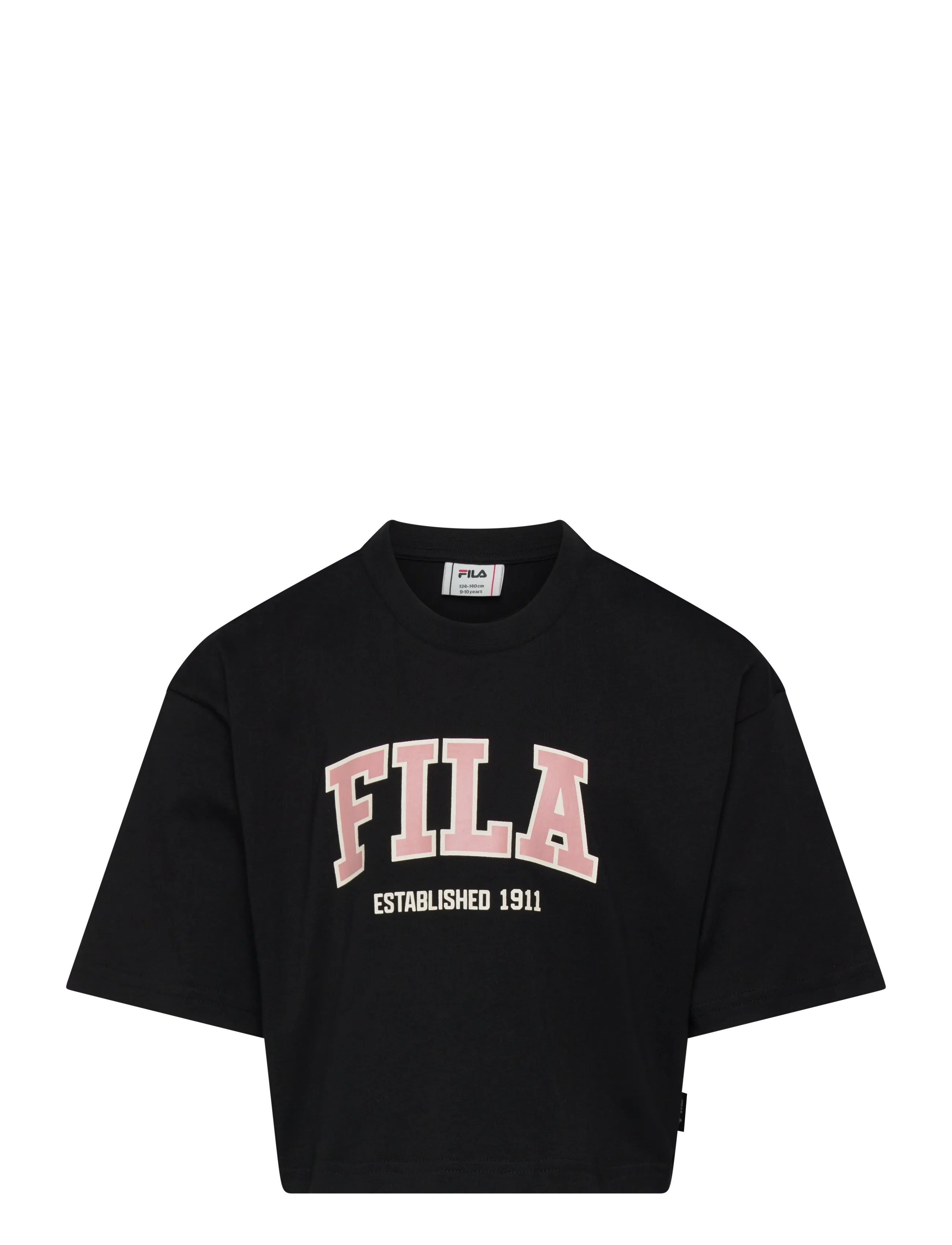 FILA RIFREDI boxy cropped graphic t-shirt - Overdele - BLACK / black