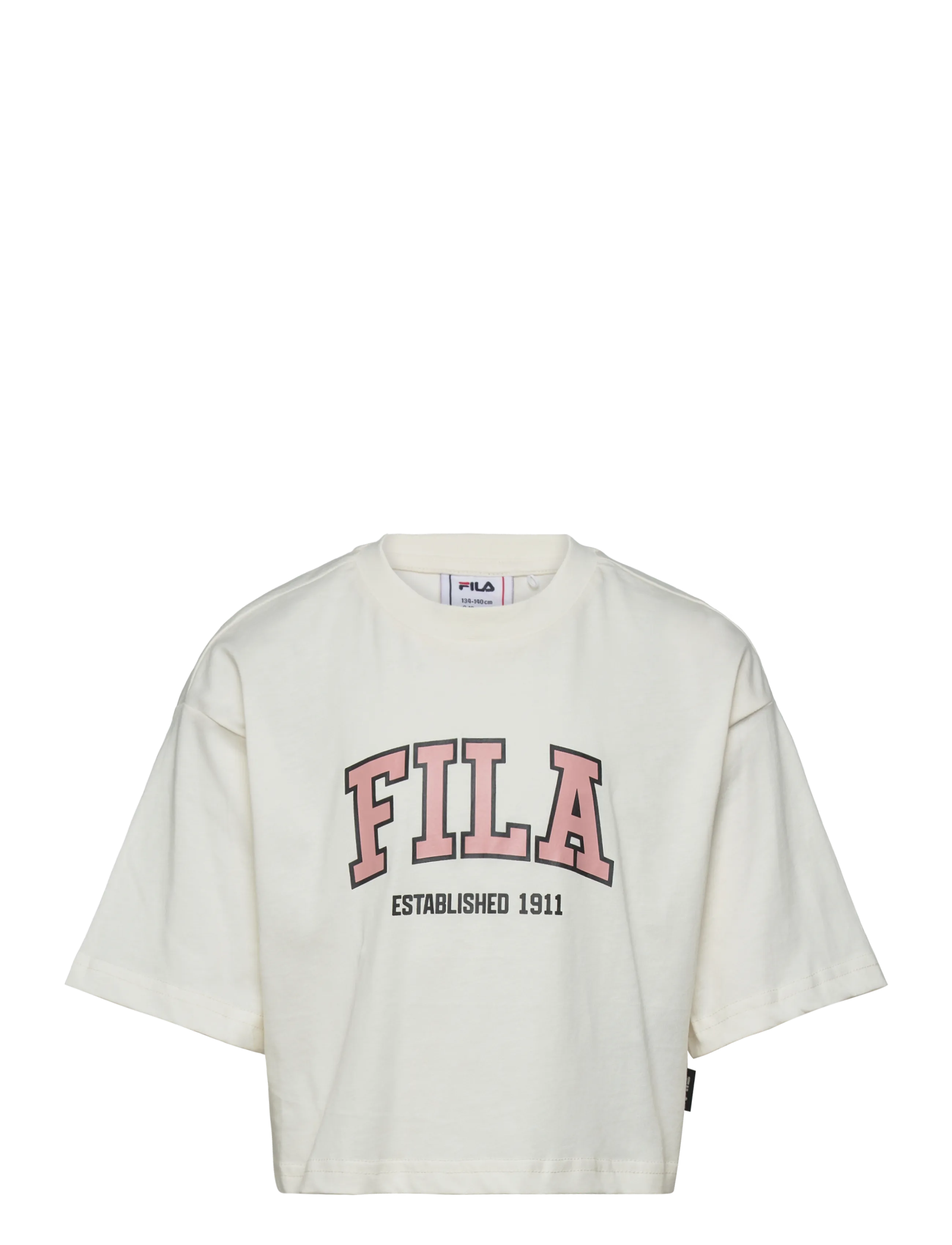 FILA RIFREDI boxy cropped graphic t-shirt - Overdele - EGRET / cream