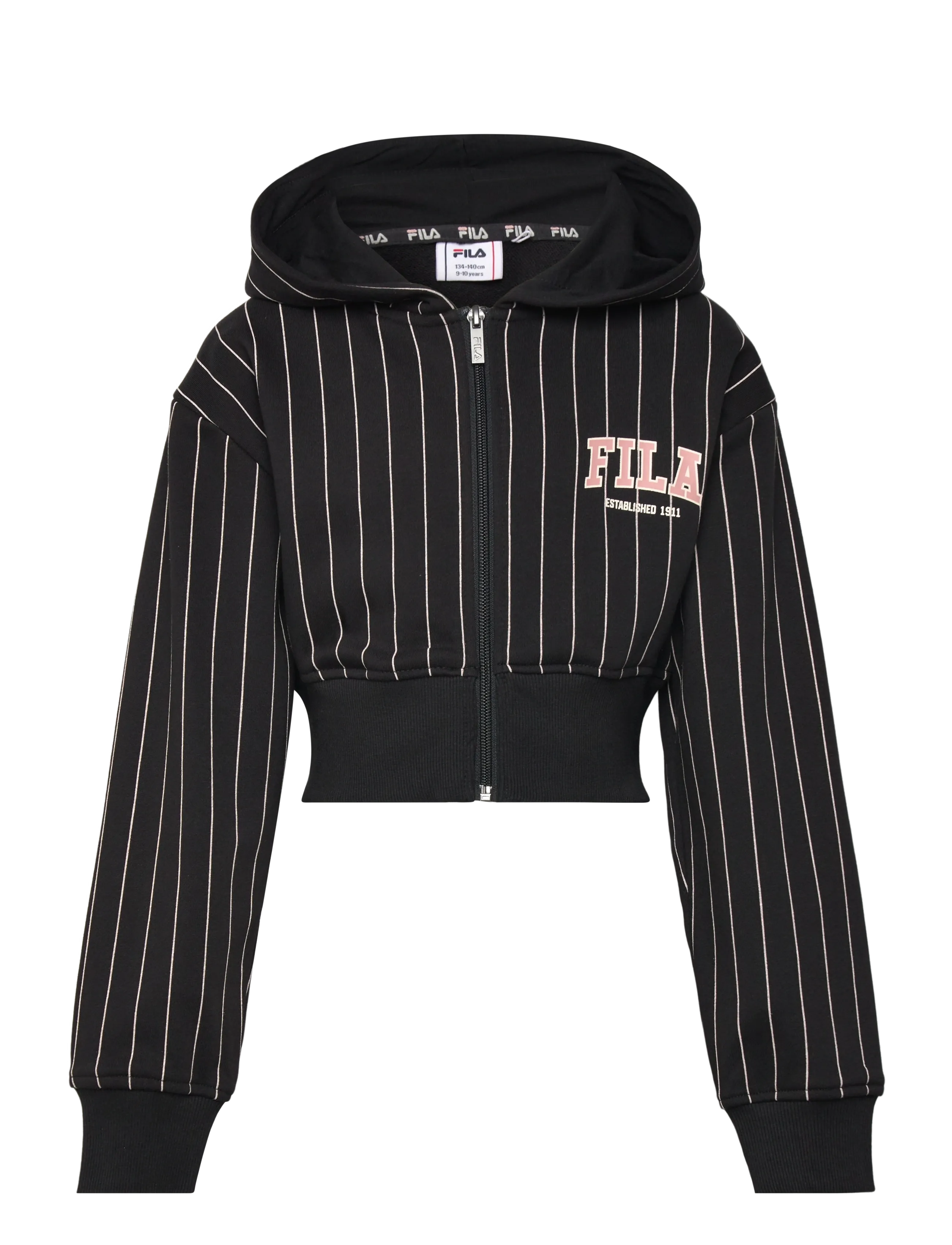 FILA RIFREDI loose graphic pinstriped zip hoodie - FILA - BLACK / EGRET STRIPED (2/1) / black