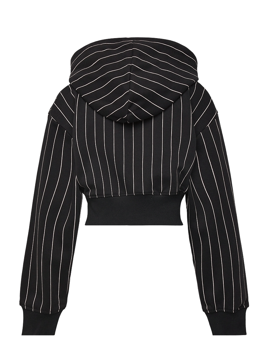 FILA - RIFREDI loose graphic pinstriped zip hoodie - hættetrøjer - black / egret striped (2/1) - 1