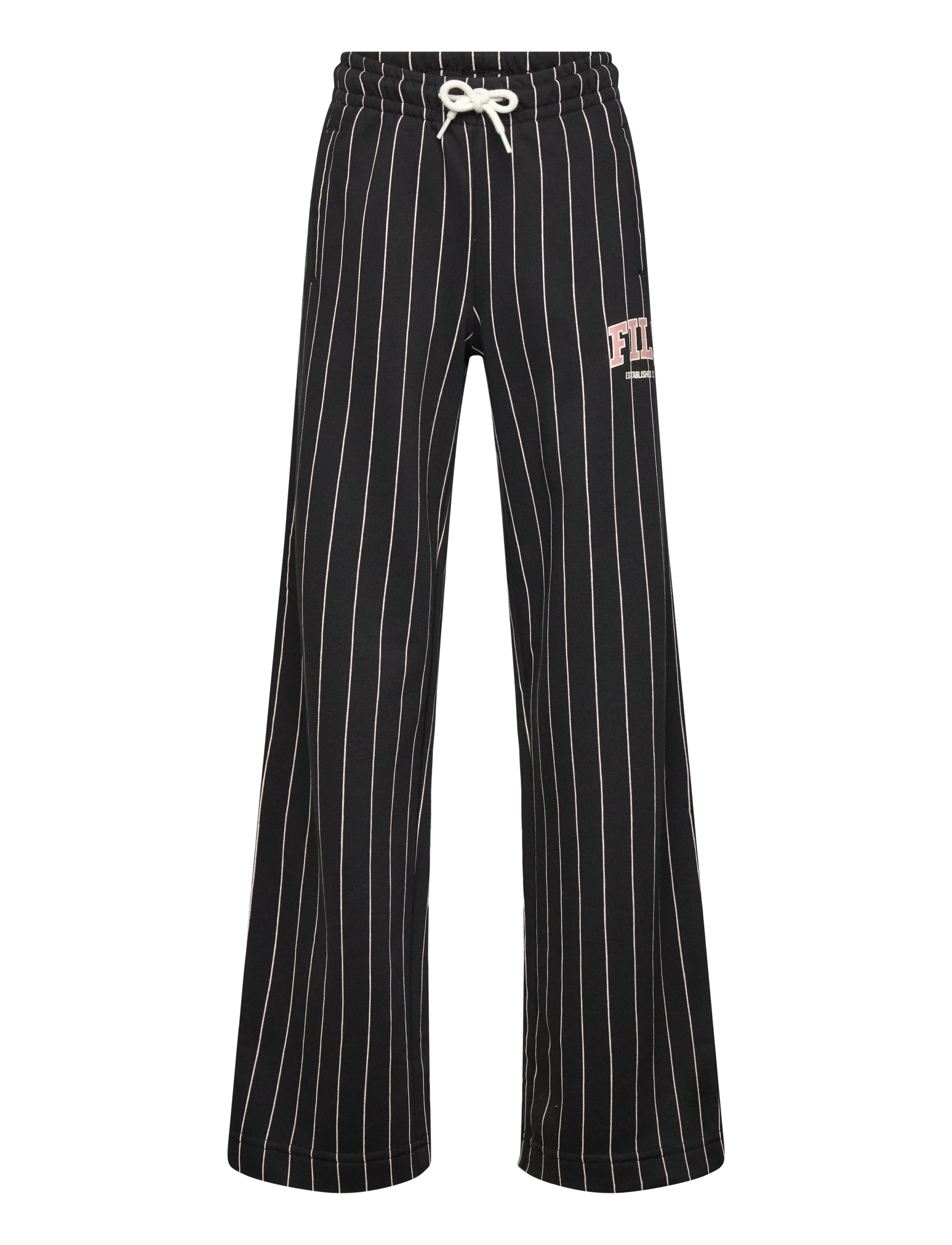 FILA Rifredi Wide Graphic Pinstriped Sweatpants, 134-140, Black, Sport > Joggingbukser, Børn