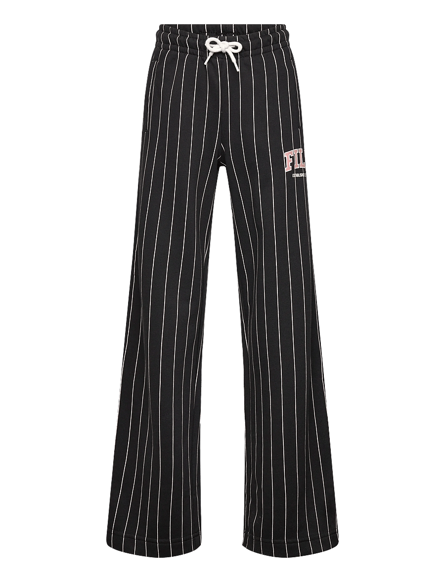 FILA - RIFREDI wide graphic pinstriped sweatpants - sweatpants - black / egret striped (2/1) - 0