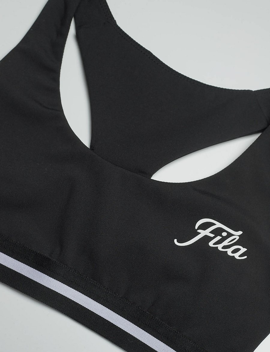 FILA - LUNATA graphic taped bra top - alussärgid - black - 2