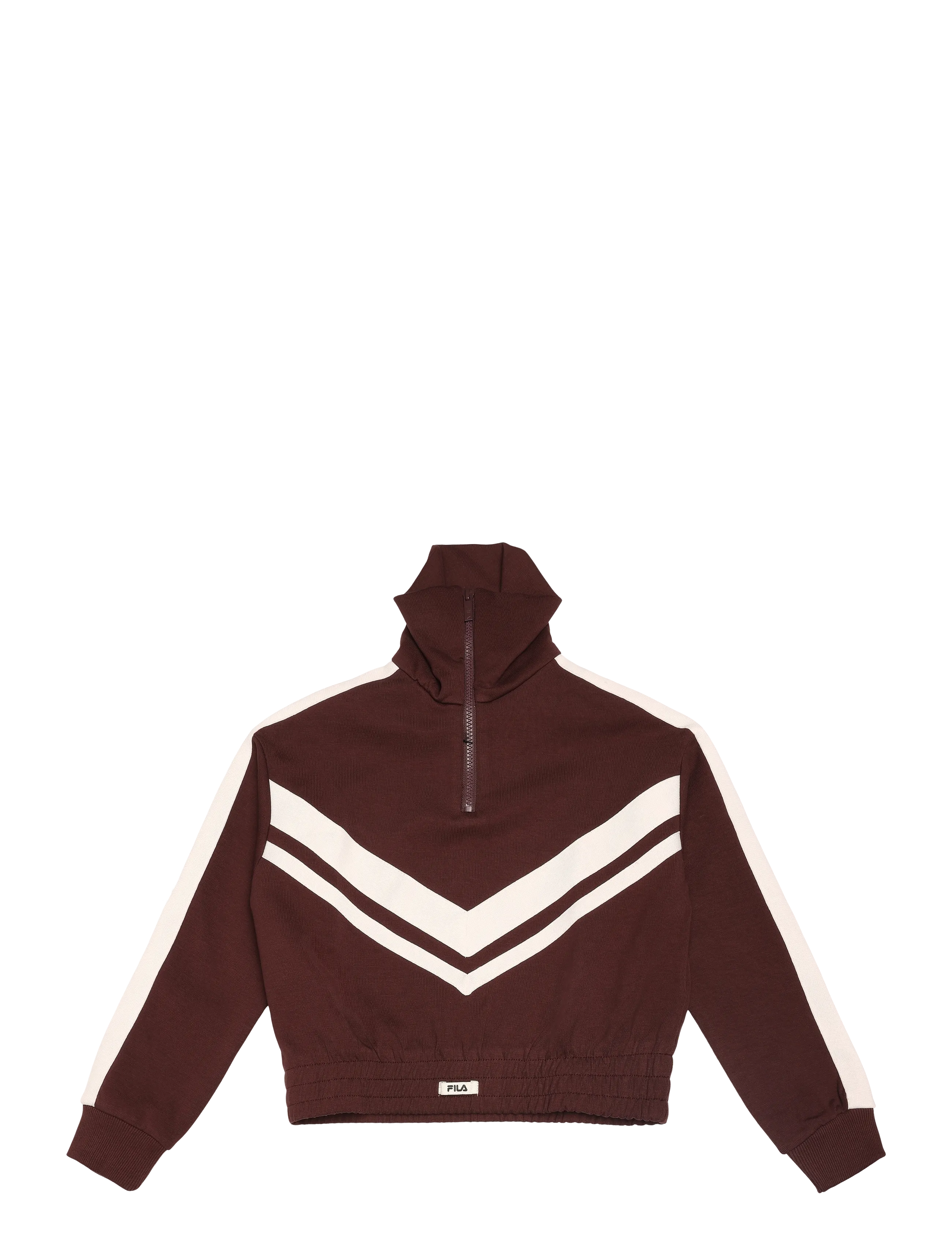 FILA AVIGNA relaxed cropped half zip sweatshirt - Tøj - FUDGE / brown