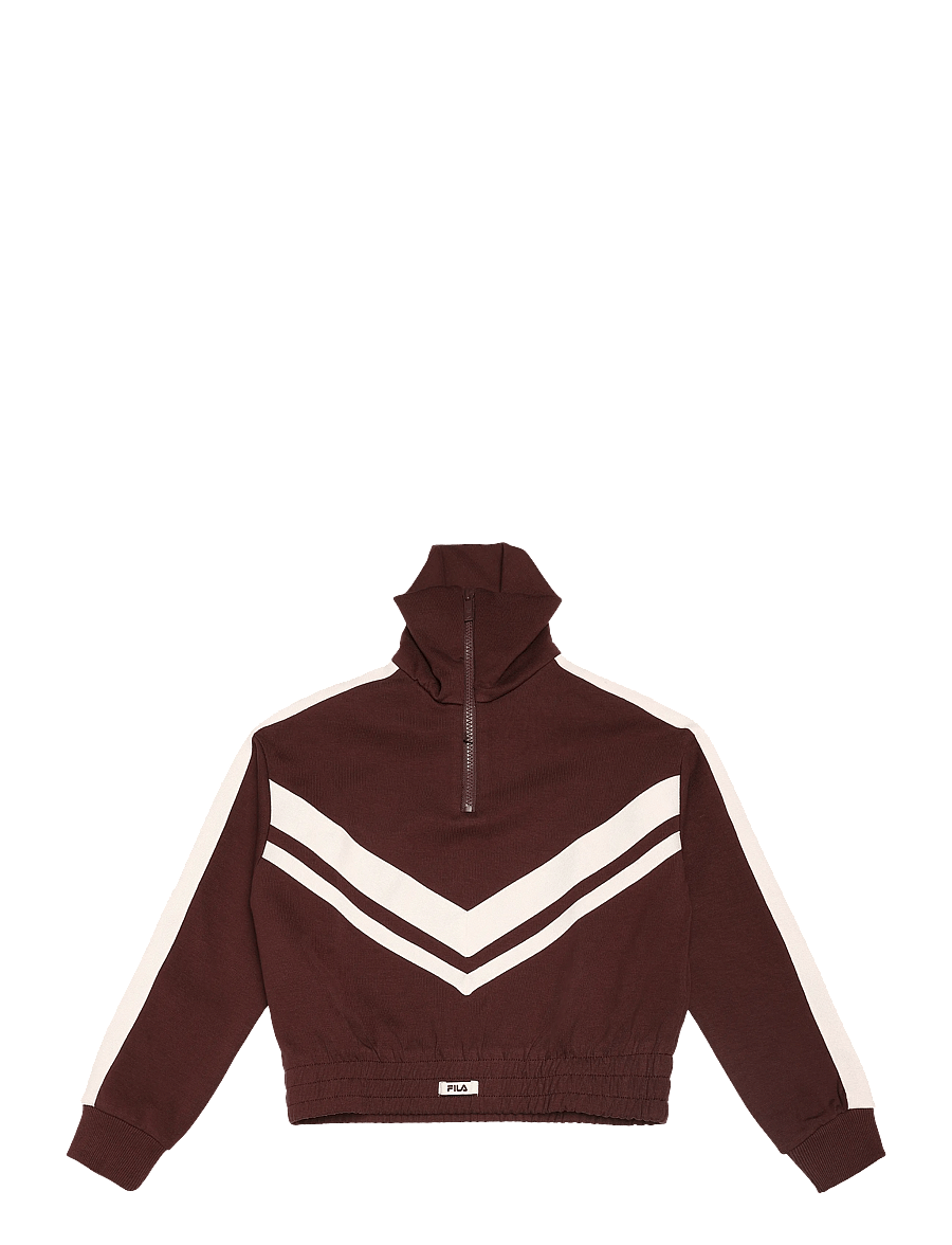 FILA - AVIGNA relaxed cropped half zip sweatshirt - sweatshirts - fudge - 0