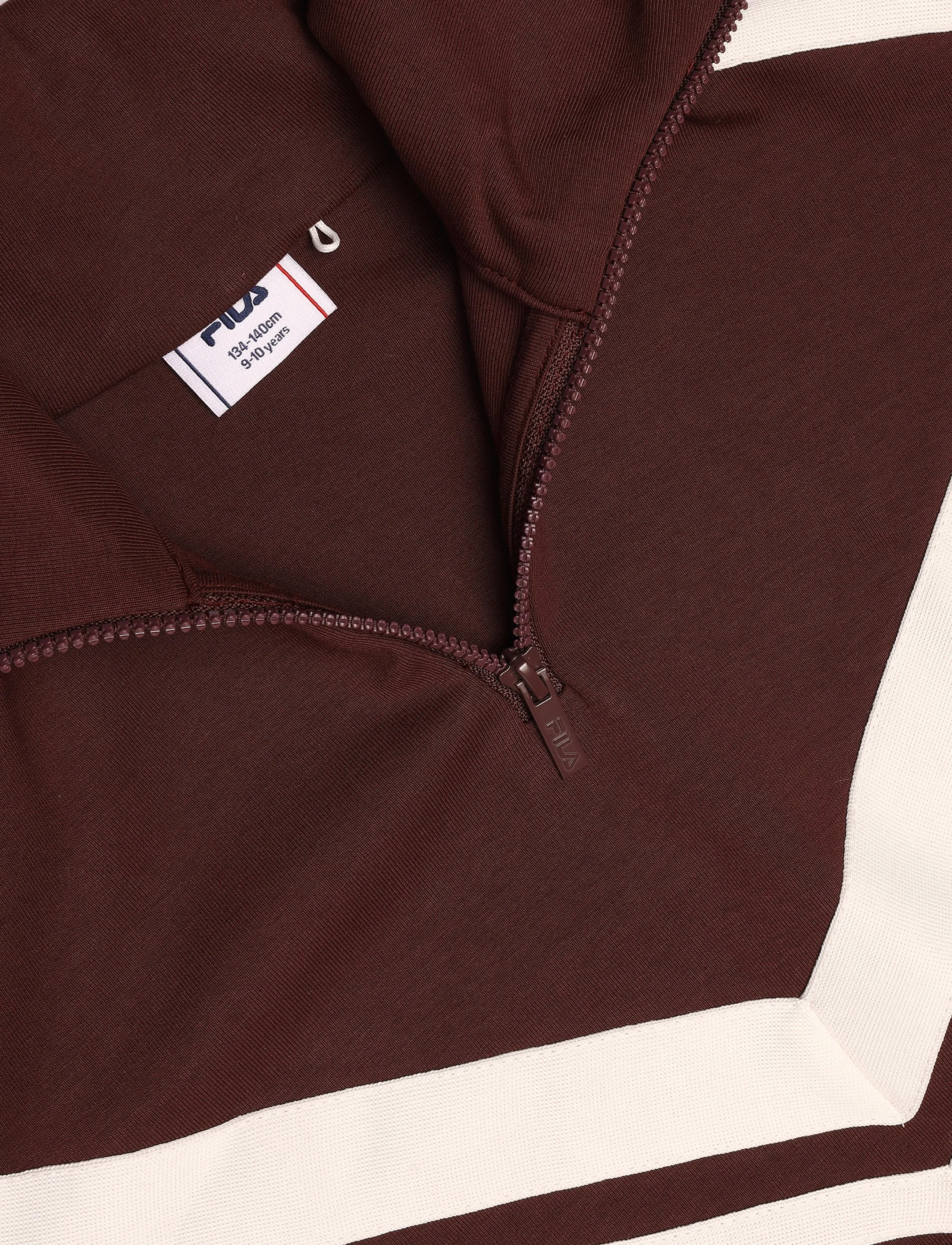 FILA - AVIGNA relaxed cropped half zip sweatshirt - sweatshirts - fudge - 2