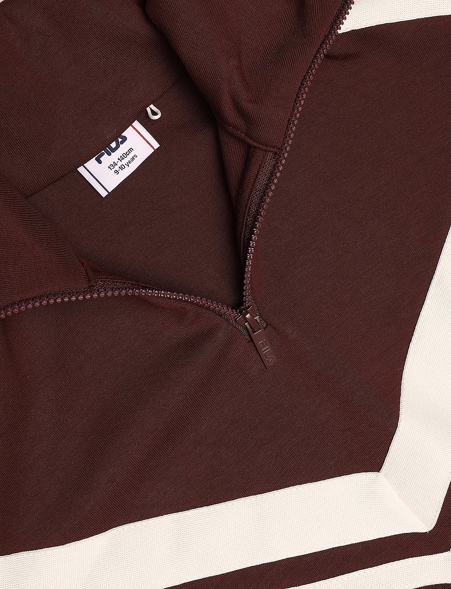 FILA - AVIGNA relaxed cropped half zip sweatshirt - sweatshirts - fudge - 2