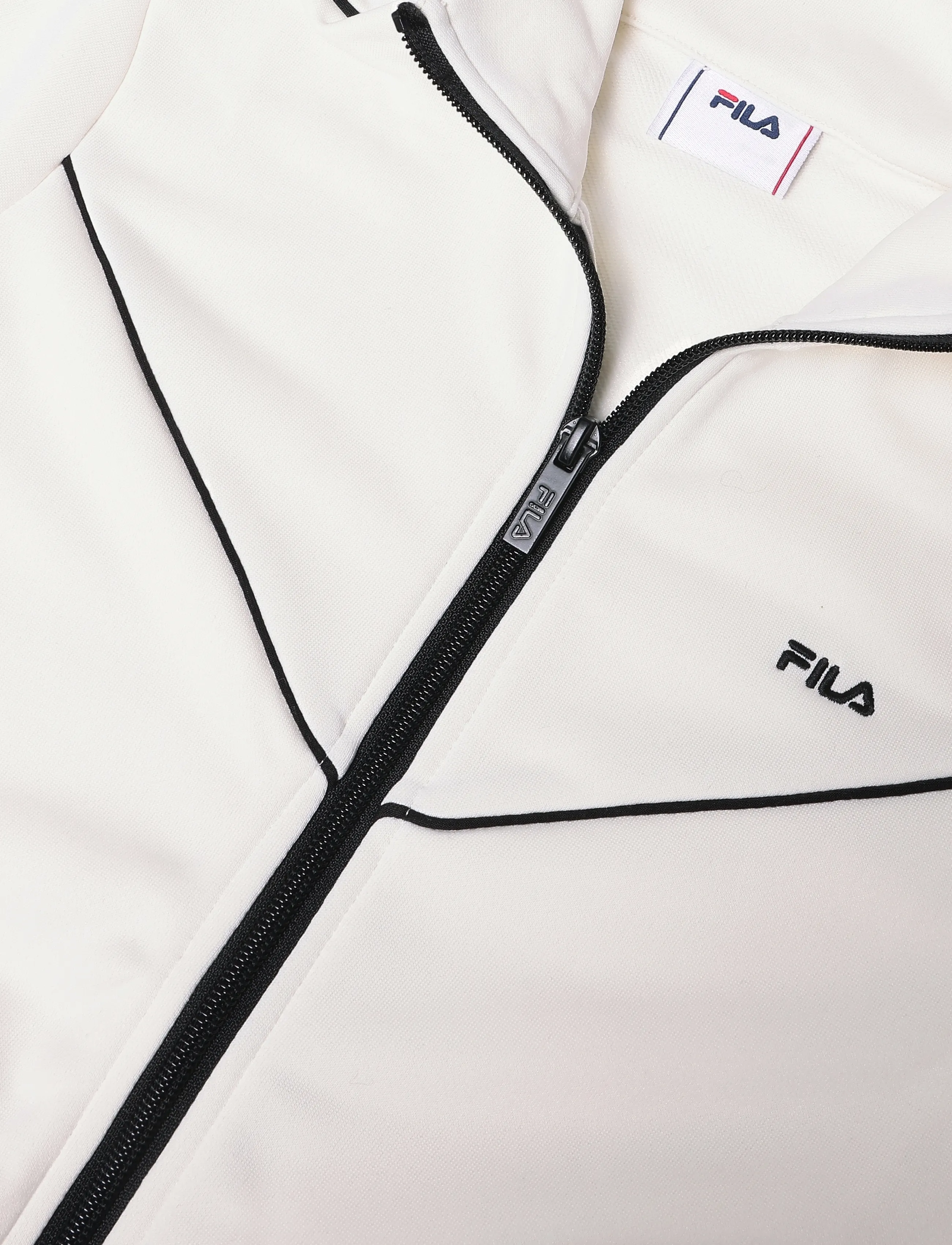 FILA - NOVALE regular cropped piping track jacket - overtøj - egret - 2