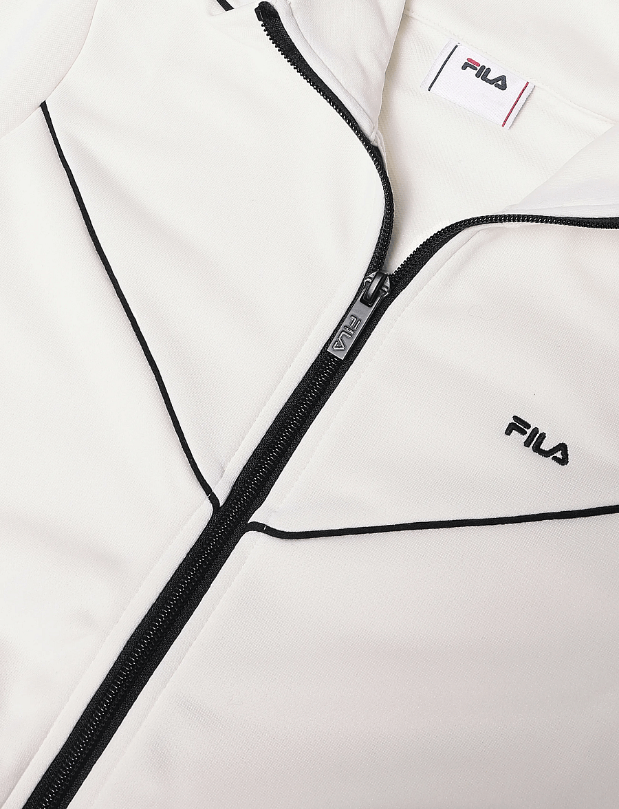 FILA - NOVALE regular cropped piping track jacket - overtøj - egret - 2