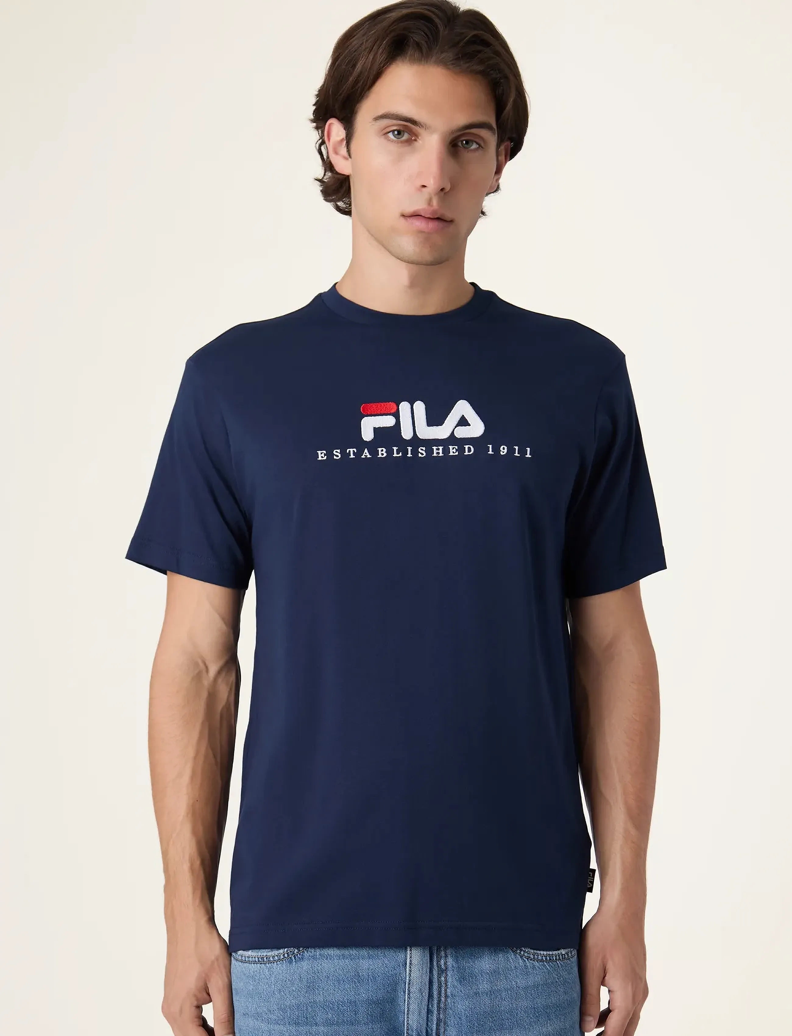FILA VALSERA regular logo t-shirt - T-shirts - BLACK IRIS / navy