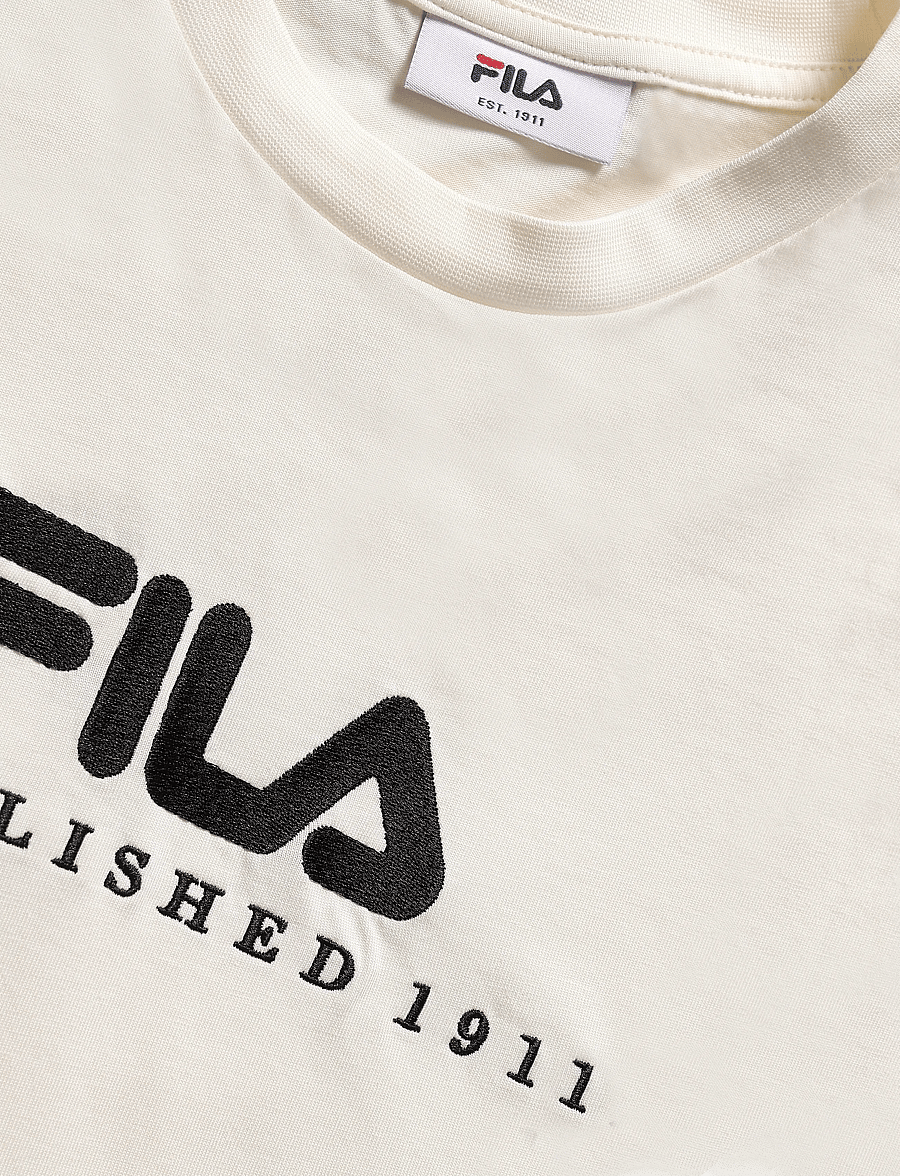 FILA - VALSERA regular logo t-shirt - oberteile & t-shirts - egret-black - 2