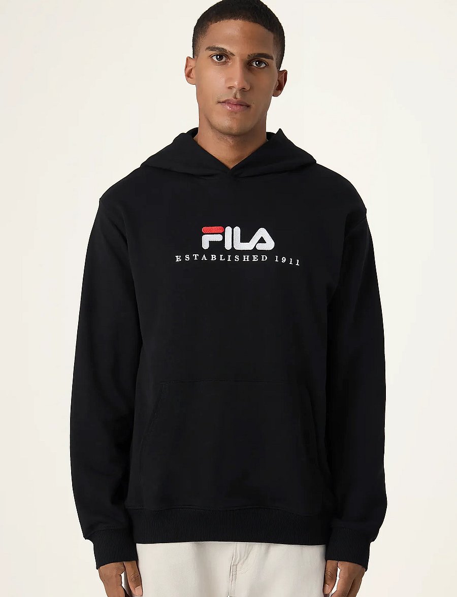 FILA - VALSERA regular logo hoodie - sweatshirts - black - 0