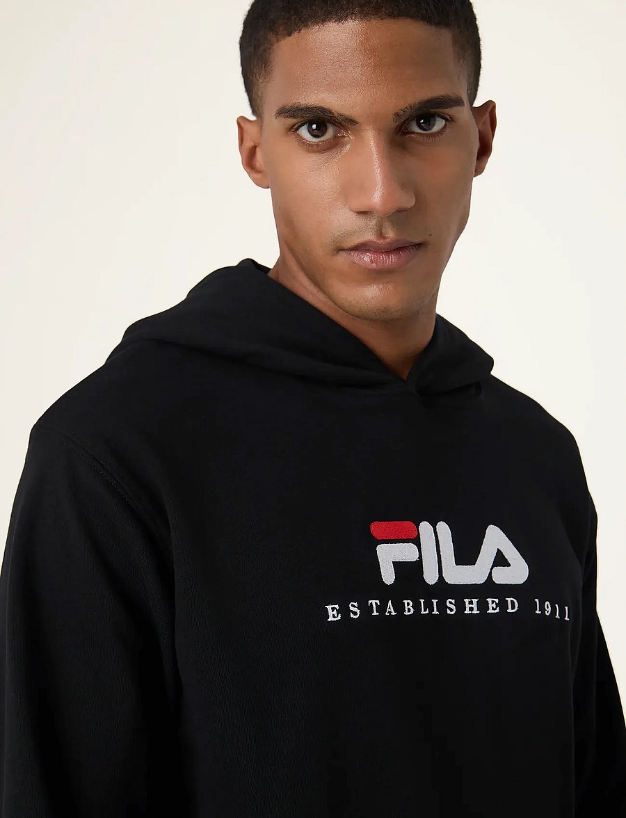 FILA - VALSERA regular logo hoodie - sweatshirts - black - 4