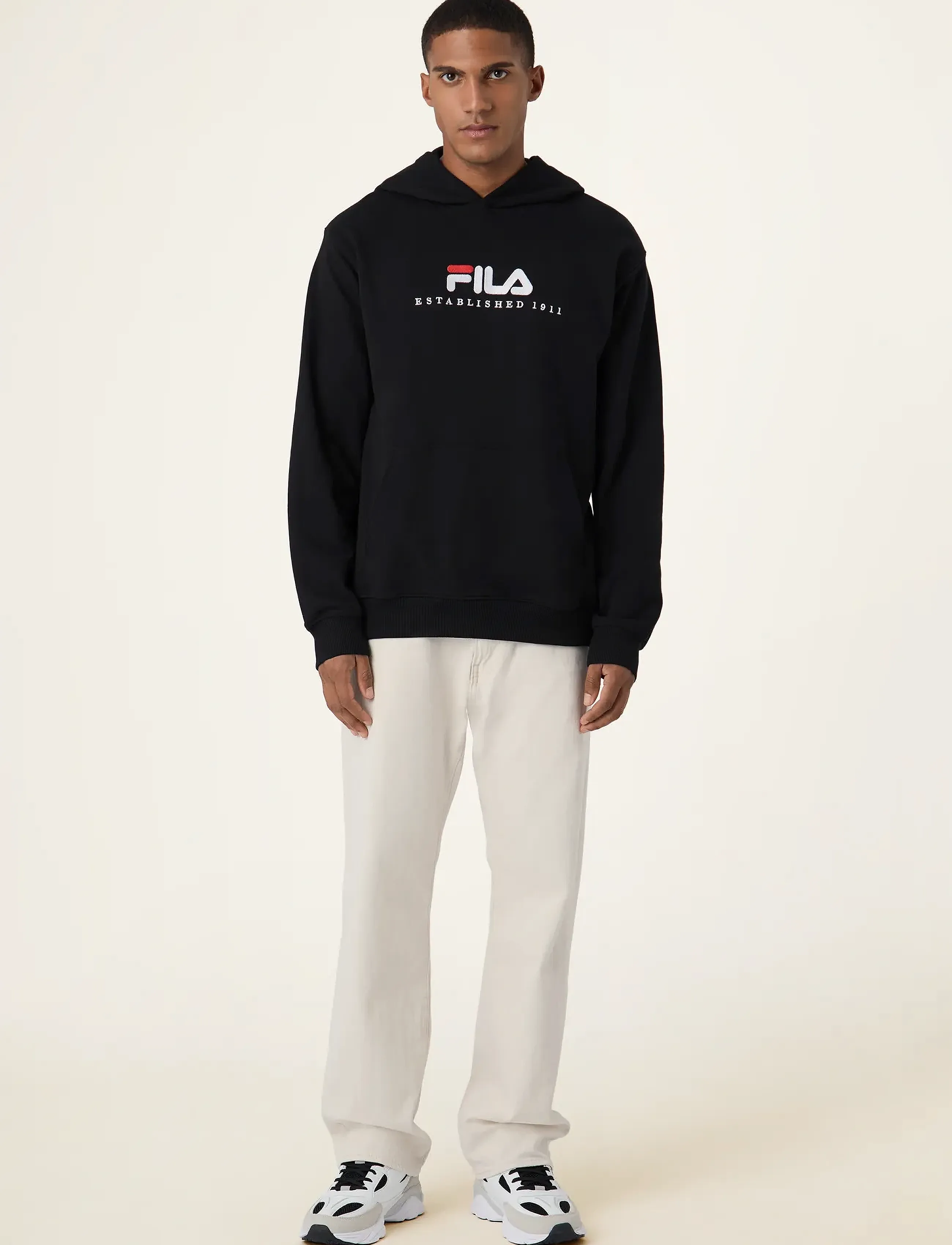 FILA - VALSERA regular logo hoodie - oberteile - black - 5