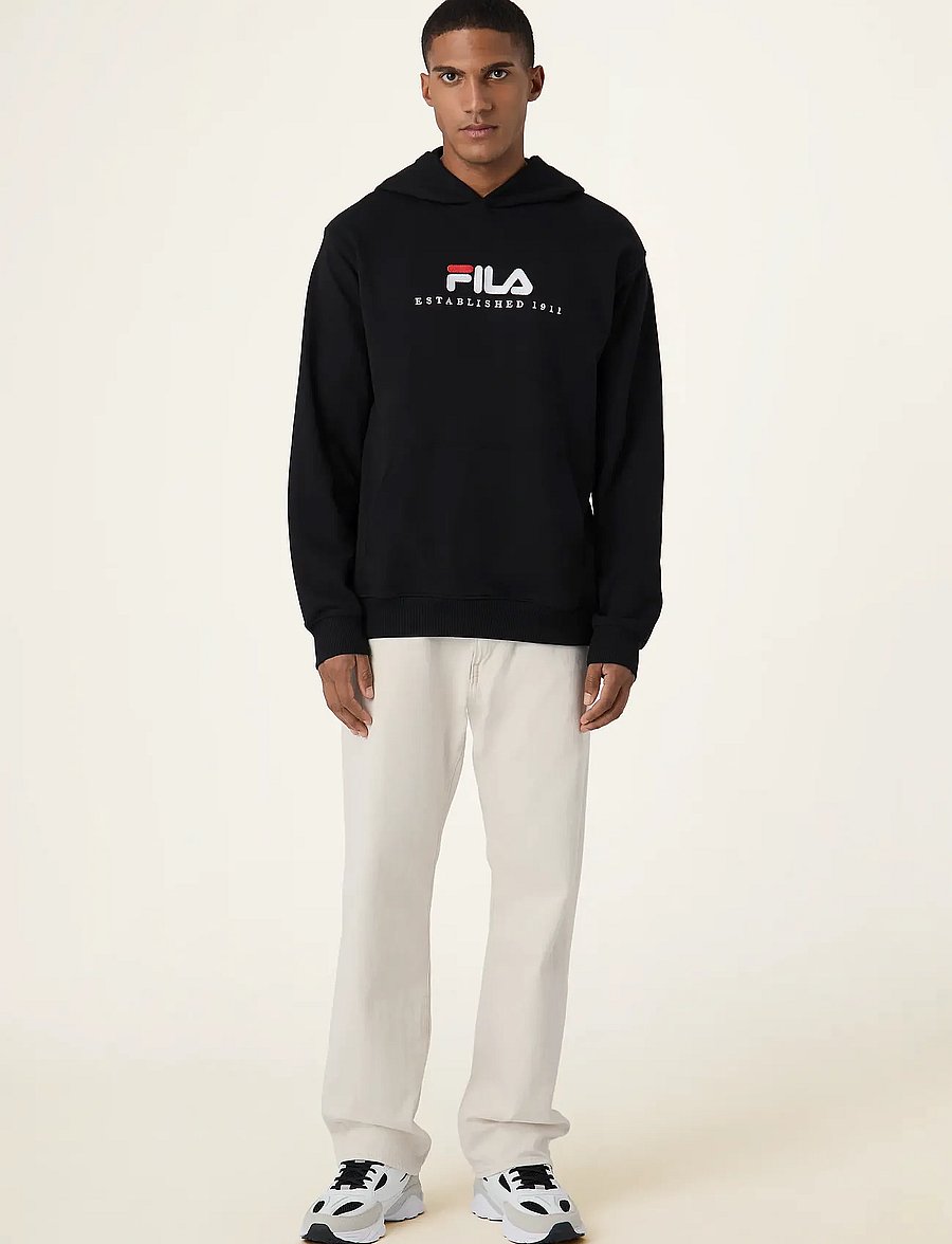 FILA - VALSERA regular logo hoodie - sweatshirts - black - 5