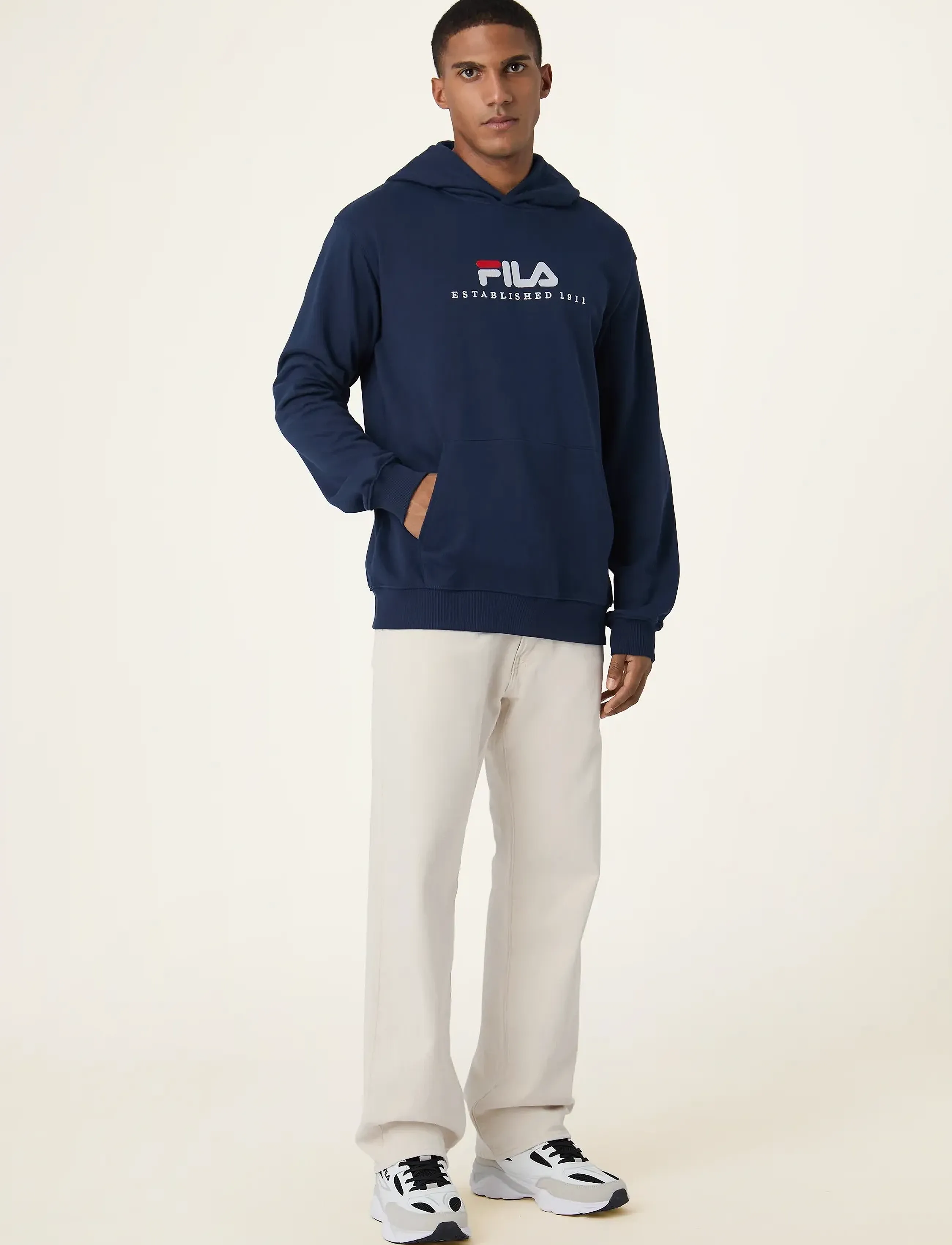 FILA - VALSERA regular logo hoodie - kapuutsiga dressipluusid - black iris - 5