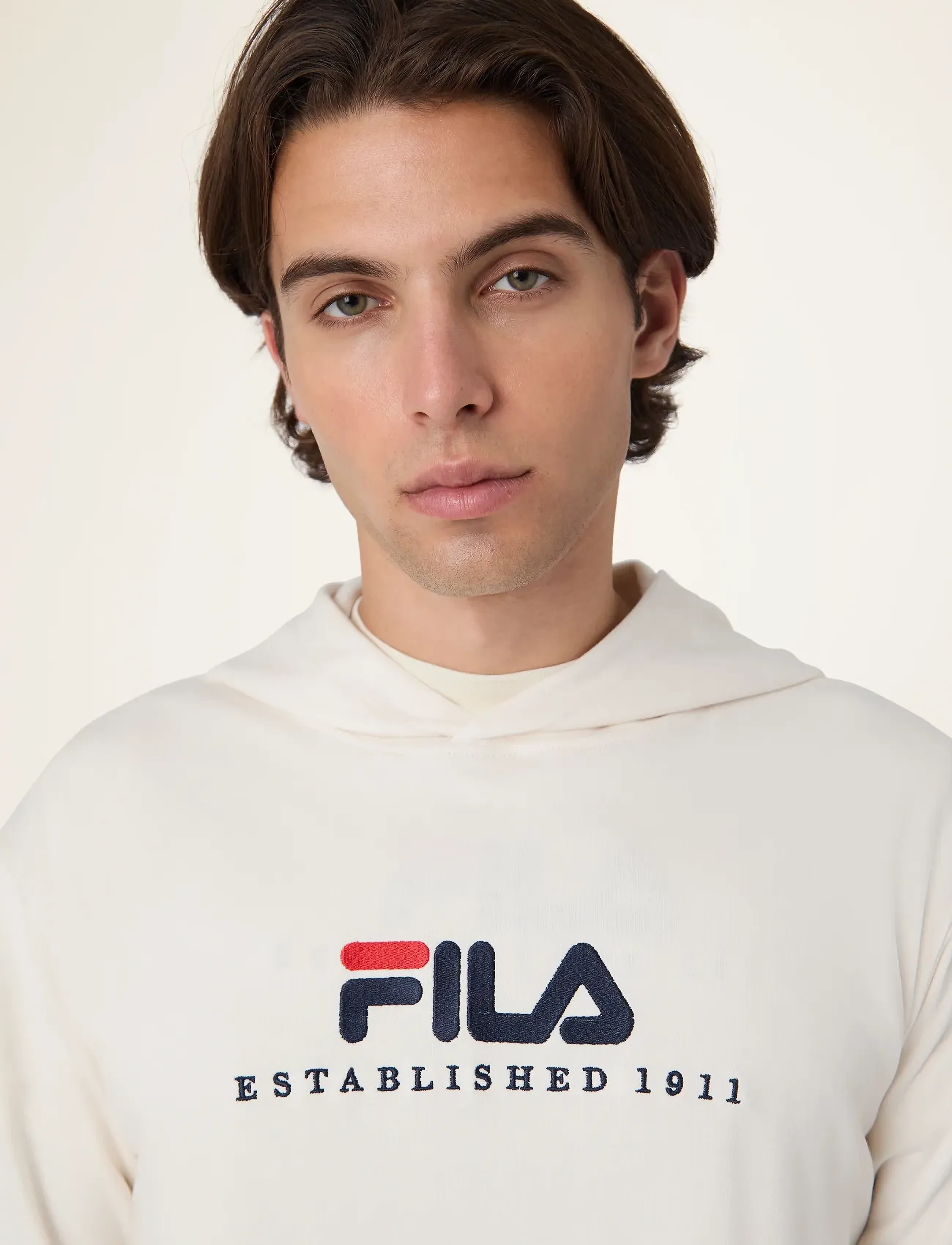 FILA - VALSERA regular logo hoodie - sweatshirts - egret - 4