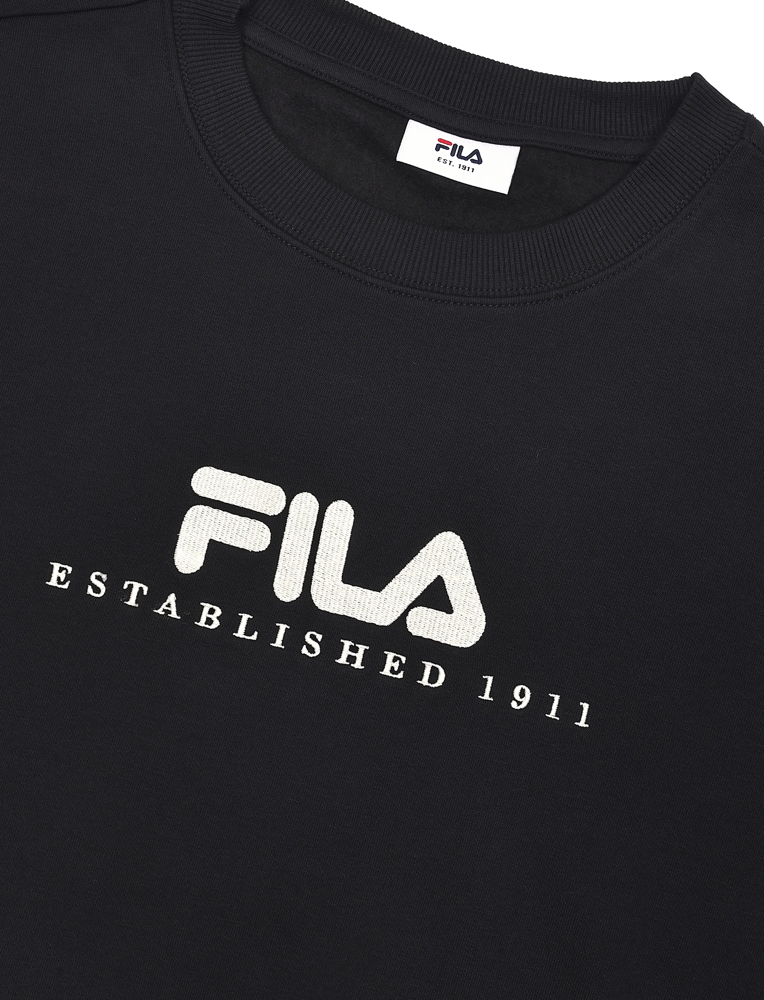 FILA - VALSERA regular brushed sweatshirt - oberteile - black-egret - 2