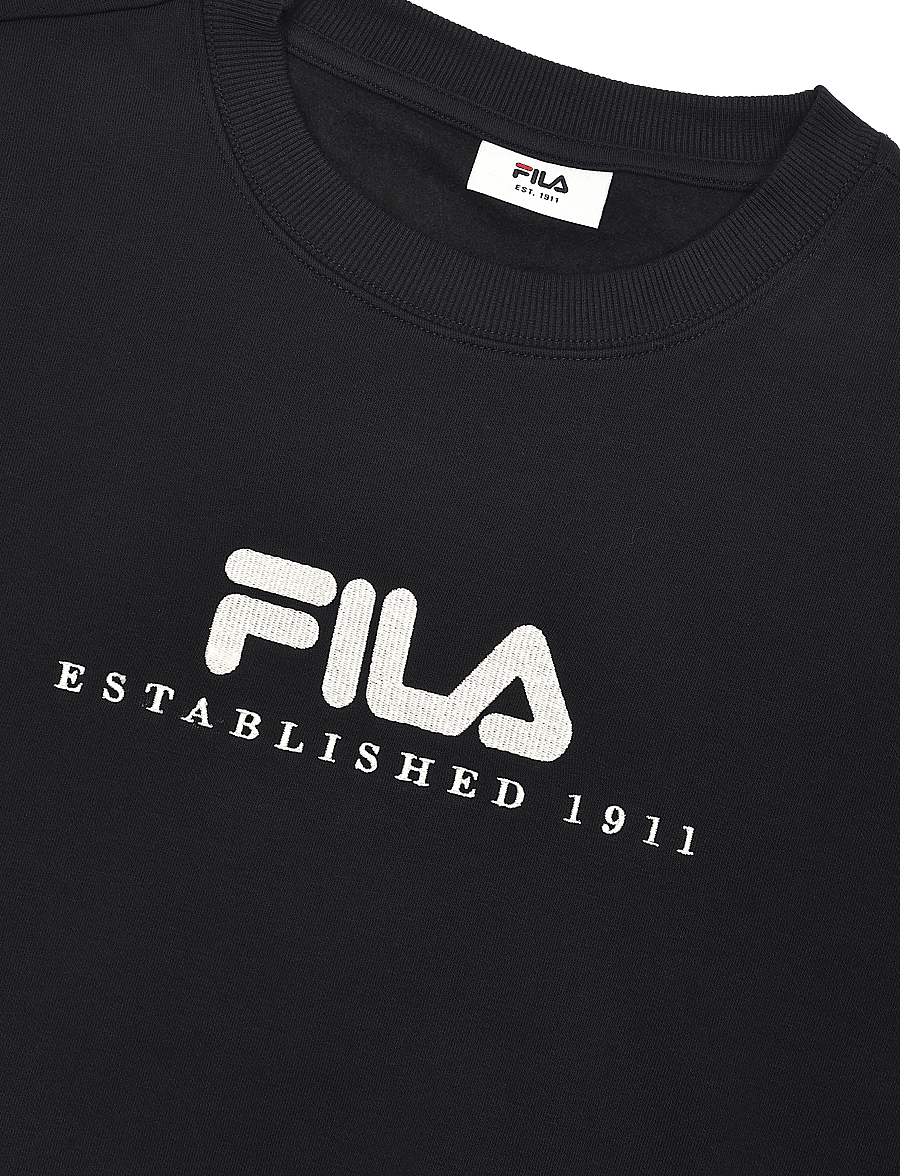 FILA - VALSERA regular brushed sweatshirt - oberteile - black-egret - 2