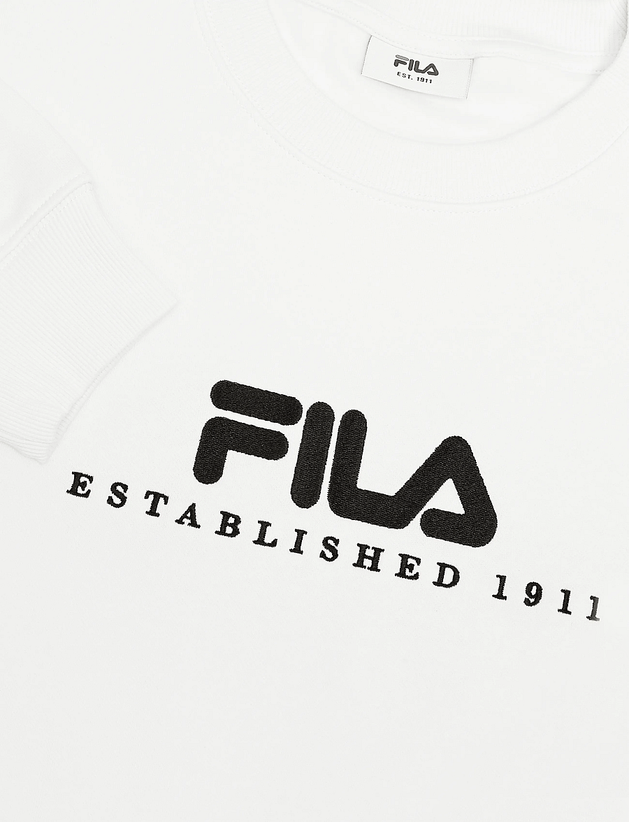 FILA - VALSERA regular brushed sweatshirt - oberteile - egret-black - 2