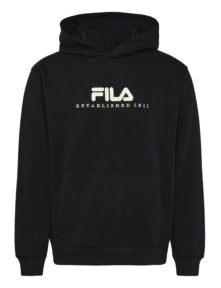 FILA - VALSERA regular brushed hoodie - sweatshirts - black-egret - 0