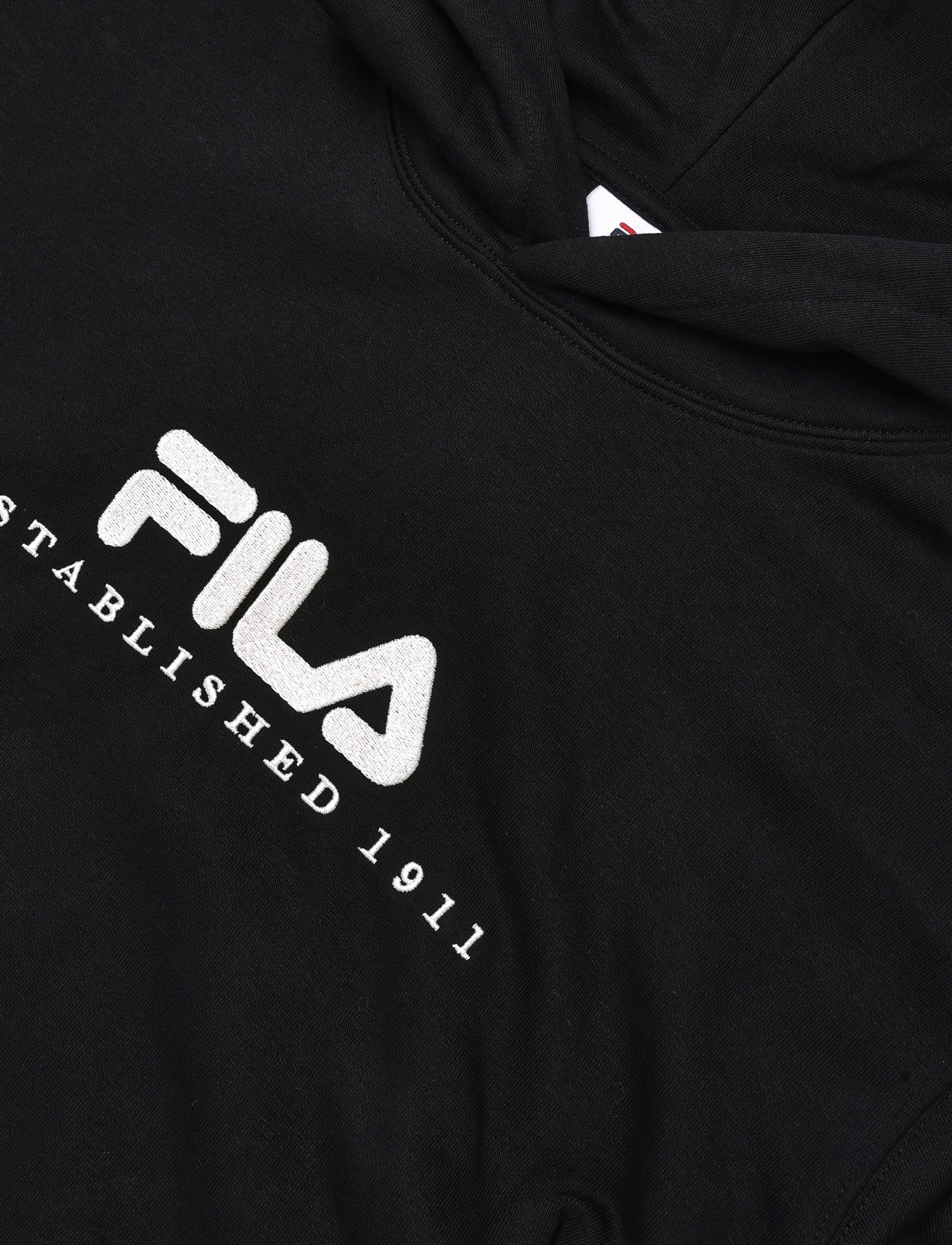 FILA - VALSERA regular brushed hoodie - sweatshirts - black-egret - 2