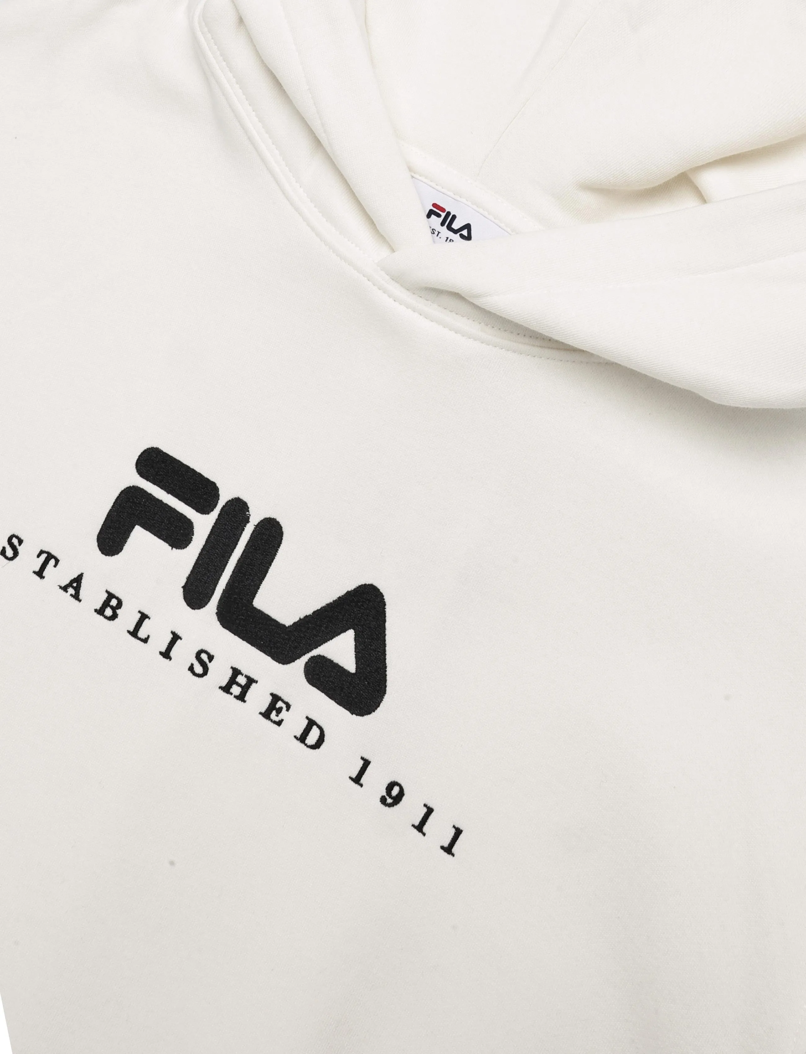 FILA - VALSERA regular brushed hoodie - sweatshirts - egret-black - 2