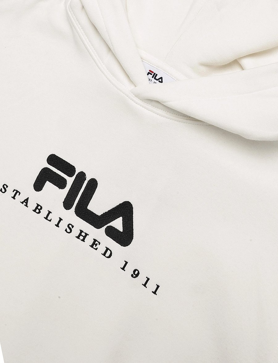 FILA - VALSERA regular brushed hoodie - sweatshirts - egret-black - 2