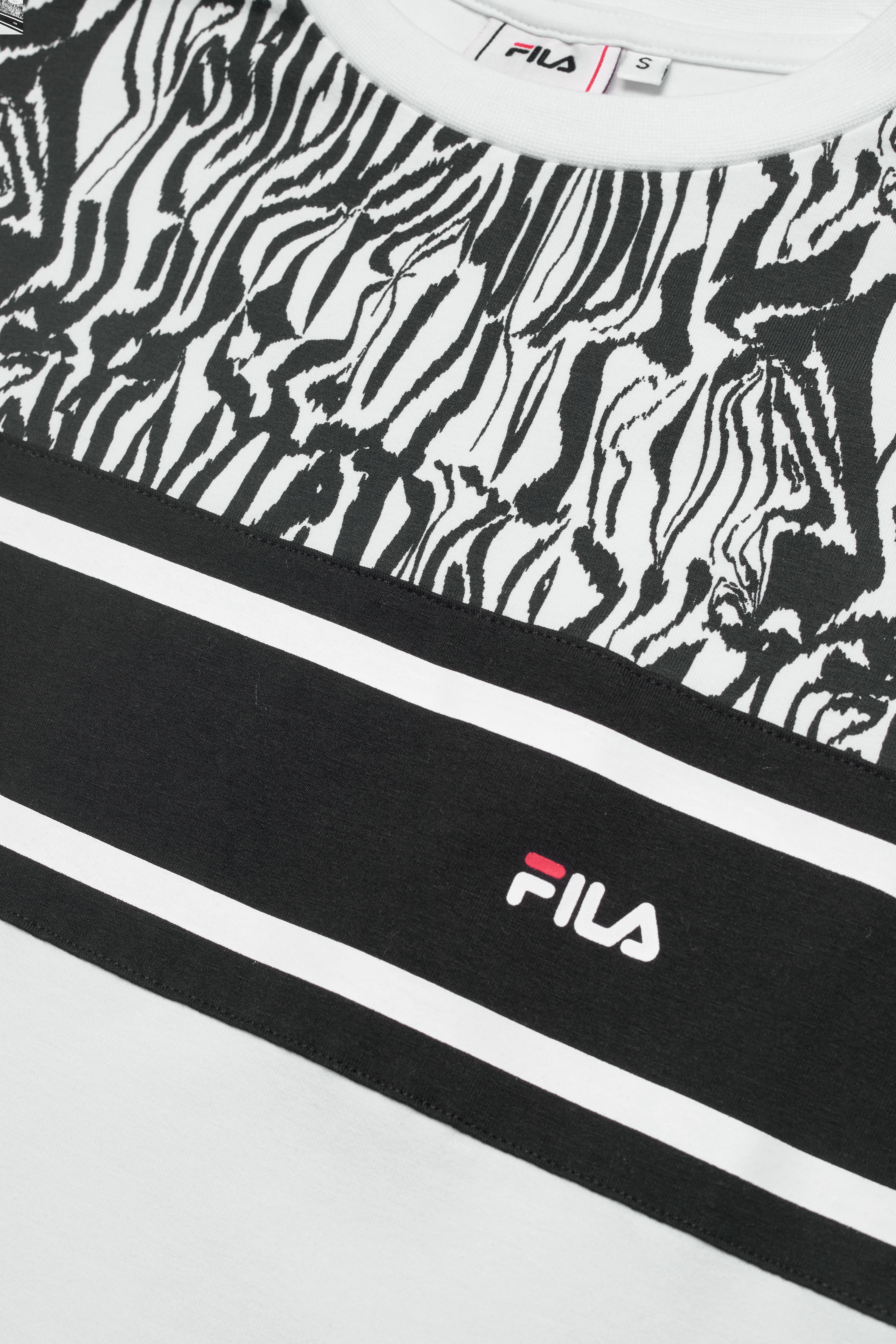 FILA - BUDVA tee dress - bright white-black beauty-bright white abstract zebr - 2