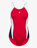 SANYA swimsuit - TRUE RED-BRIGHT WHITE-MEDIEVAL BLUE