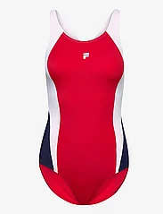 FILA - SANYA swimsuit - sievietēm - true red-bright white-medieval blue - 0