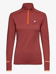 FILA - RANDE half zip running shirt - långärmade tröjor - marsala - 0