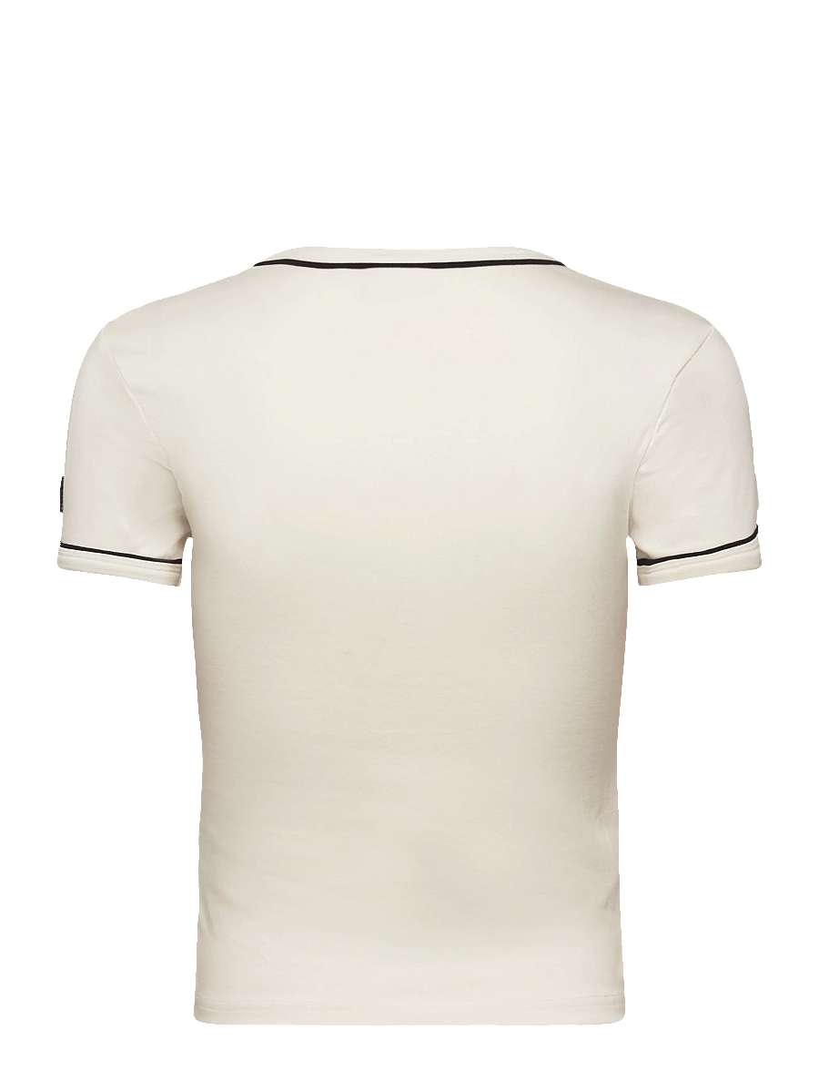 FILA - PORTELLO slim v-neck t-shirt - t-shirty - egret - 1